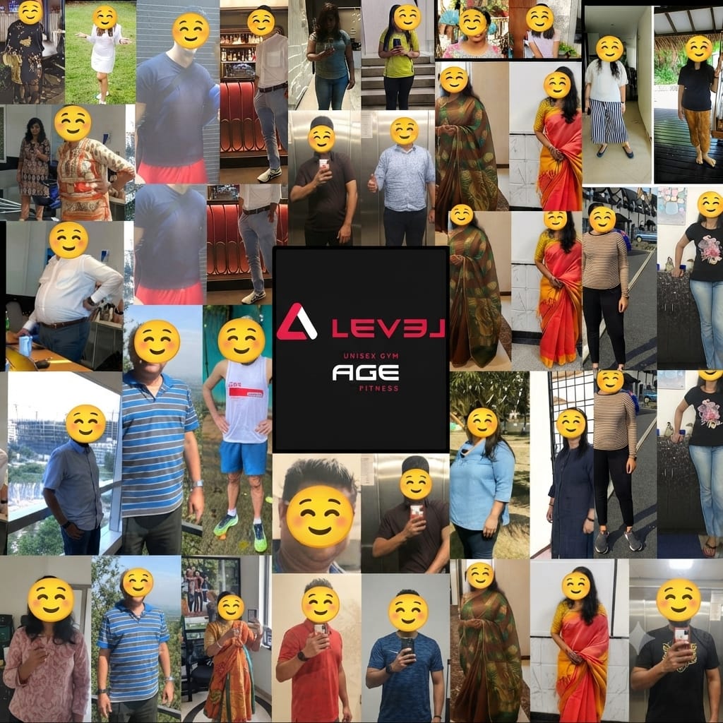 Level Age Fitness member transformations collage